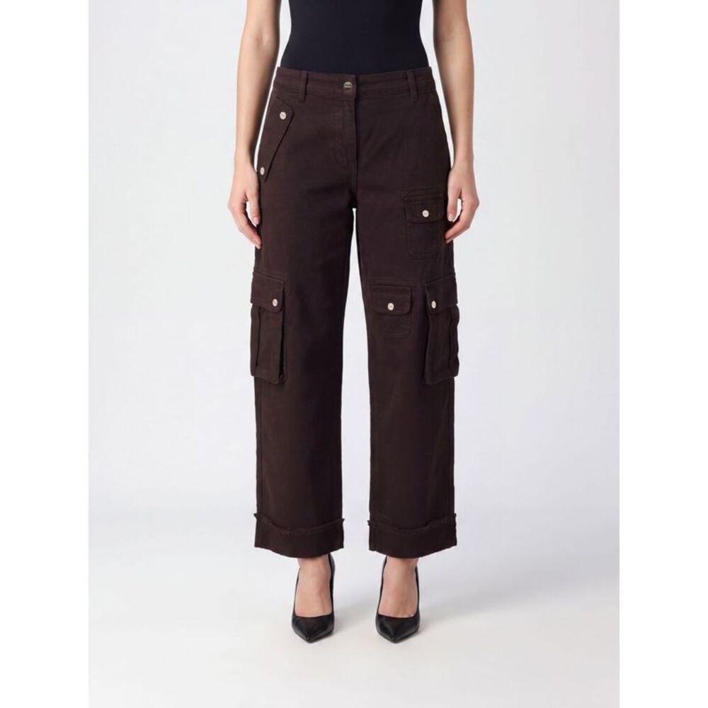 Liu Jo Women Liu Jo Wide-Leg Cargo Trousers In Stretch Cotton